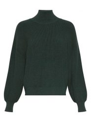 MOSS COPENHAGEN Sweter w kolorze ciemnozielonym rozmiar: M/L. Zielone swetry klasyczne damskie Moss Copenhagen, l, ze splotem, bez kołnierzyka. Za 131.74 zł.