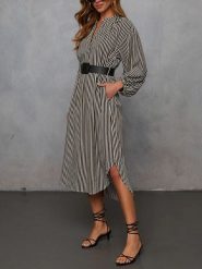 Milan Kiss Sukienka w kolorze czarno-beżowym rozmiar: S. Brązowe sukienki damskie Milan Kiss, bez wzorów, bez ramiączek. Za 173.99 zł.