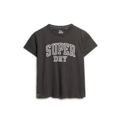 Koszulka damska Superdry Athletic Essentials. Czarne bluzki damskie Superdry, bez wzorów, retro, bez kołnierzyka, bez ramiączek. Za 139.55 zł.