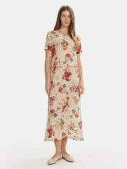 Weekend Max Mara Sukienka letnia Giudy 2515221212 Beżowy Regular Fit. Brązowe sukienki damskie Weekend Max Mara, bez wzorów, z jedwabiu, bez ramiączek. Za 1,959.00 zł.