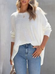 Milan Kiss Sweter w kolorze białym rozmiar: L. Białe swetry klasyczne damskie Milan Kiss, l, bez kołnierzyka. Za 166.49 zł.