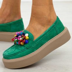 Zielone skórzane mokasyny damskie Filippo Dp6765/25. Zielone mokasyny damskie Filippo, na lato, z jeansu, bez obcasa. Za 229.00 zł.