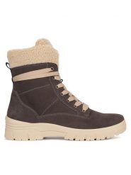 Remonte Botki D0E76-45 Brązowy. Brązowe botki damskie Remonte, z materiału, bez obcasa, na płaskiej podeszwie, bez zapięcia. Za 328.99 zł.