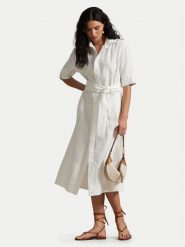 Polo Ralph Lauren Sukienka koszulowa 211965844001 Biały Relaxed Fit. Białe sukienki damskie Polo Ralph Lauren, bez wzorów, ze lnu, bez ramiączek. Za 1,159.00 zł.