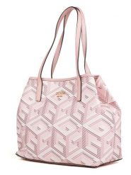 Guess Shopper bag w kolorze jasnoróżowym - 39 x 32 x 18 cm rozmiar: onesize. Różowe shopper bag Guess, z aplikacjami, z materiału, na ramię, bez dodatków. Za 483.17 zł.