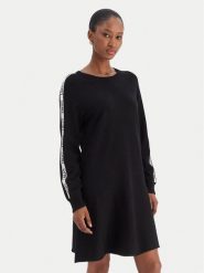 Liu Jo Sport Sukienka dzianinowa TF5288 MS63L Czarny Regular Fit. Czarne sukienki damskie Liu Jo Sport, bez wzorów, z dzianiny, sportowe, bez ramiączek. Za 769.99 zł.