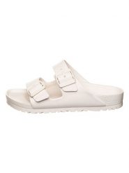 Birkenstock Klapki "Birkenstock Arizona" w kolorze kremowym rozmiar: 36. Brązowe klapki damskie Birkenstock, bez wzorów, z otwartym noskiem, bez obcasa, bez zapięcia. Za 187.52 zł.