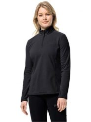 Jack Wolfskin Bluza polarowa "Taununs" w kolorze czarnym rozmiar: L. Czarne bluzy damskie Jack Wolfskin, l, bez wzorów, z polaru, bez kaptura. Za 100.99 zł.