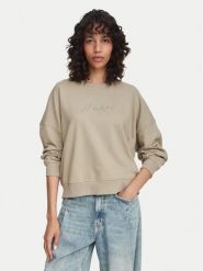 BOSS Bluza C_Ever_5 50565446 Beżowy ciemny Oversize. Brązowe bluzy damskie Boss, xs, bez wzorów, z bawełny, bez kaptura. Za 639.99 zł.
