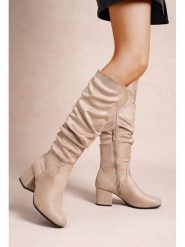 Foreverfolie Kozaki w kolorze khaki rozmiar: 40. Brązowe kozaki damskie Foreverfolie, na zimę, bez obcasa, bez zapięcia. Za 152.99 zł.