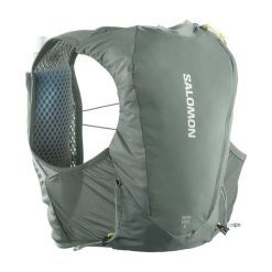 Plecak do biegania Salomon Skin Pro 8 o pojemności 8 litrów, z softflaskami. Plecaki Salomon, bez wzorów, z materiału. Za 449.99 zł.