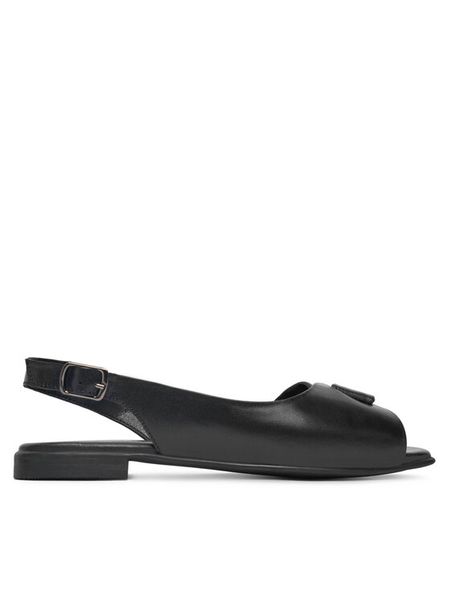 Lasocki Sandały WI23-FLOWER-03 Czarny. Czarne sandały damskie Lasocki, bez wzorów, ze skóry, bez obcasa, na płaskiej podeszwie, bez zapięcia. Za 159.99 zł.