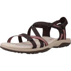 Sandały SKECHERS REGGAE SLIM - SUN ARRAY Brązowy. Brązowe sandały damskie Skechers, bez wzorów, z materiału, bez obcasa, bez zapięcia. Za 243.99 zł.