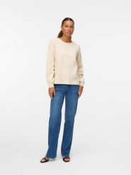 Vero Moda Bluza w kolorze beżowym rozmiar: XS. Brązowe bluzy damskie Vero Moda, xs, bez wzorów, z bawełny, bez kaptura. Za 86.95 zł.