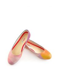 Goby Baleriny w kolorze różowo-pomarańczowym ze wzorem rozmiar: 42. Brązowe balerinki damskie Goby, bez wzorów, z materiału. Za 162.11 zł.