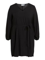 Vila Sukienka codzienna 14088698 Czarny Regular Fit. Czarne sukienki damskie Vila, bez wzorów, z wiskozy, bez ramiączek. Za 129.99 zł.