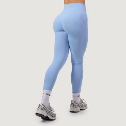 Legginsy damskie fitness bezszwowe z wysokim stanem Sky NEO. Niebieskie legginsy damskie GYMBEAM, s, bez wzorów, z elastanu. Za 112.90 zł.