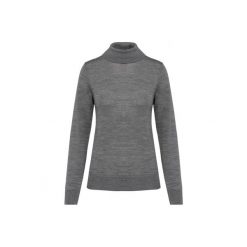 Damski sweter z merynosów z golfem Kariban Premium. Szare golfy damskie KARIBAN, bez wzorów, z wełny, bez ramiączek. Za 299.00 zł.