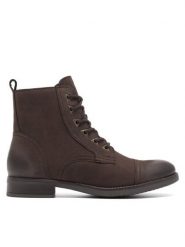 Lasocki Trzewiki WI23-DALIA2-07 Brązowy. Brązowe botki damskie Lasocki, z nubiku, bez obcasa, na płaskiej podeszwie, bez zapięcia. Za 259.99 zł.