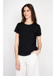 ASSUILI Koszulka w kolorze czarnym rozmiar: 38. Czarne bluzki damskie Assuili, bez wzorów, bez kołnierzyka, bez ramiączek. Za 56.99 zł.