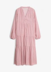 Sukienka tunikowa z lejącej wiskozy. Fioletowe sukienki damskie bonprix, bez wzorów, z wiskozy, bez ramiączek. Za 139.99 zł.