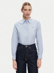 Tommy Hilfiger Koszula WW0WW46111 Niebieski Relaxed Fit. Niebieskie koszule damskie Tommy Hilfiger, bez wzorów, z bawełny, bez kołnierzyka, bez ramiączek. Za 249.99 zł.