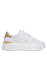 Tommy Hilfiger Sneakersy Chic Platform Gold FW0FW08817 Biały. Białe obuwie sportowe damskie Tommy Hilfiger, ze skóry, bez zapięcia. Za 389.99 zł.