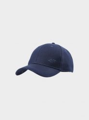 4F Czapka z daszkiem strapback uniseks - granatowa S/M. Niebieskie czapki z daszkiem damskie 4F, na lato, bez wzorów, z bawełny. W wyprzedaży za 29.99 zł.