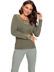 WITT WEIDEN Sweter w kolorze khaki rozmiar: 46. Brązowe swetry klasyczne damskie WITT WEIDEN, z koronki, bez kołnierzyka. Za 65.95 zł.