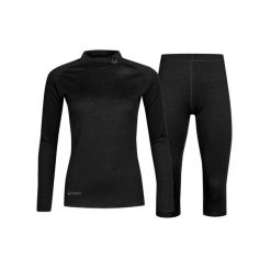Komplet termoaktywny 3/4 damski Halti Neva Merino. Czarne komplety bielizny Halti, bez wzorów. Za 499.99 zł.