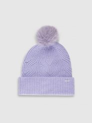 4F Czapka zimowa z pomponem damska - fioletowa S. Fioletowe czapki damskie 4F, na zimę, bez wzorów, z materiału. Za 69.99 zł.