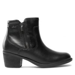 Botki Clarks. Czarne botki damskie Clarks, bez obcasa, na słupku, bez zapięcia. Za 679.99 zł.