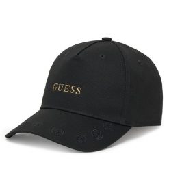 Czapka z daszkiem Guess. Czarne czapki z daszkiem damskie Guess, z aplikacjami. Za 109.99 zł.
