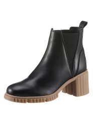 Heine Skórzane botki w kolorze czarnym rozmiar: 36. Czarne botki damskie Heine, ze skóry, eleganckie, bez obcasa, bez zapięcia. Za 173.99 zł.