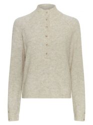 MOSS COPENHAGEN Sweter "Milania" w kolorze kremowym rozmiar: L/XL. Brązowe swetry klasyczne damskie Moss Copenhagen, l, z poliamidu, bez kołnierzyka. Za 236.05 zł.