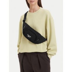 Nerka Reebok. Czarne nerki i saszetki damskie Reebok, bez wzorów. Za 69.99 zł.