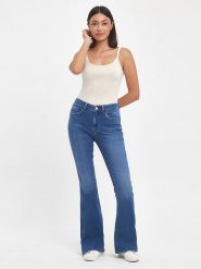 LTB Dżinsy "Novi" - Flared fit - w kolorze niebieskim rozmiar: W25/L34. Niebieskie jeansy damskie LTB, z podwyższonym stanem. Za 83.62 zł.