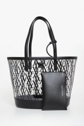 Torebka damska transparentny shopper ARMANI EXCHANGE. Shopper bag Armani Exchange, bez wzorów, bez dodatków. W wyprzedaży za 623.20 zł.
