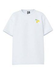 Pieces Koszulka "Alifi" w kolorze białym ze wzorem rozmiar: S. Białe koszulki damskie Pieces, s, bez wzorów, z bawełny, bez kołnierzyka, bez ramiączek. Za 57.06 zł.