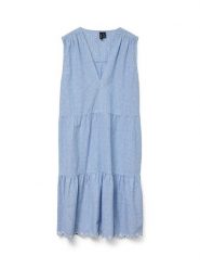 Vero Moda Sukienka w kolorze błękitnym rozmiar: M. Niebieskie sukienki damskie Vero Moda, bez wzorów, z bawełny, bez ramiączek. Za 158.47 zł.
