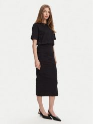 Marella Sukienka codzienna Ileana 2513621014 Czarny Slim Fit. Czarne sukienki damskie Marella, bez wzorów, z bawełny, bez ramiączek. Za 899.99 zł.