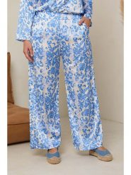 Curvy Lady Spodnie w kolorze błękitno-kremowym rozmiar: 48/50. Brązowe spodnie materiałowe damskie Curvy Lady, bez wzorów, z materiału. Za 48.16 zł.