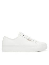 Calvin Klein Jeans Sneakersy Vulc Flatform Lth YW0YW01886 Biały. Białe obuwie sportowe damskie Calvin Klein Jeans, z jeansu, bez zapięcia. Za 309.99 zł.