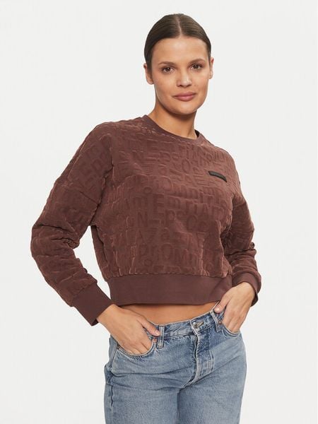 EA7 Emporio Armani Bluza 7W000002 AF10195 UA006 Brązowy Relaxed Fit. Brązowe bluzy damskie EA7 Emporio Armani, xl, bez wzorów, z bawełny, bez kaptura. Za 309.99 zł.