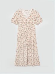 Sukienka damska midi z wiskozy w kwiatowy wzór perłowa Pala 103. Białe sukienki damskie Big Star, bez wzorów, ze skóry, eleganckie, bez ramiączek. Za 249.99 zł.