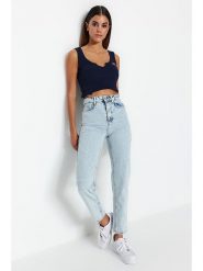 Trendyol Dżinsy - Slim fit - w kolorze błękitnym rozmiar: 44. Niebieskie jeansy damskie Trendyol, z podwyższonym stanem. Za 100.99 zł.