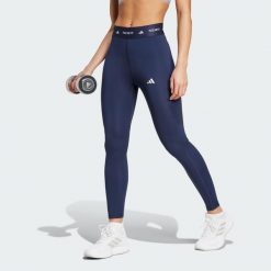 Legginsy TECHFIT 7/8. Niebieskie legginsy damskie Adidas, xs, bez wzorów, z materiału. Za 183.05 zł.