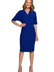 Stylove Sukienka w kolorze niebieskim rozmiar: XXL. Niebieskie sukienki damskie Stylove, bez wzorów, bez ramiączek. Za 222.95 zł.