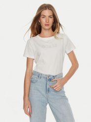 Guess T-Shirt V3BI11 J1314 Biały Regular Fit. Białe t-shirty damskie Guess, s, z aplikacjami, z bawełny, bez kołnierzyka. Za 109.99 zł.