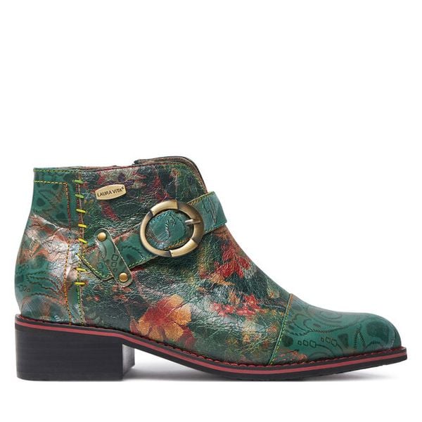 Botki Laura Vita. Zielone botki damskie LAURA VITA, bez obcasa, na płaskiej podeszwie, bez zapięcia. Za 389.99 zł.